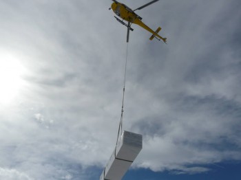transport de charpente par hélicoptère